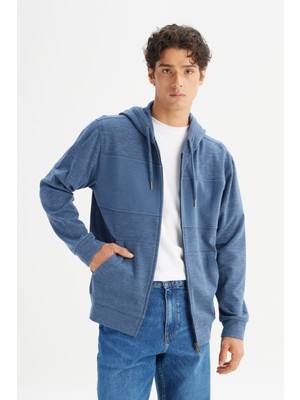 Regular Fit Normal Kesim Cepli Içi Polarlı Kapüşonlu Fermuarlı Sweatshirt