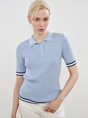 Lc Waikiki Yeni Sezon Polo Yaka Dokulu Kadın Tişört