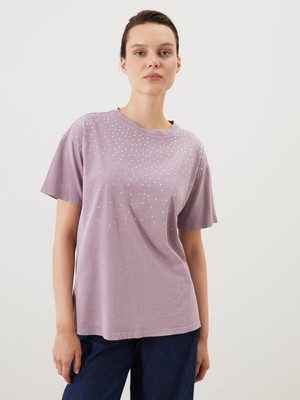 Lc Waikiki Yeni Sezon Bisiklet Yaka Taşlı Kadın Bluz