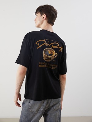 Lc Waikiki Yeni Sezon Bisiklet Yaka Baskılı Penye Erkek Tişört