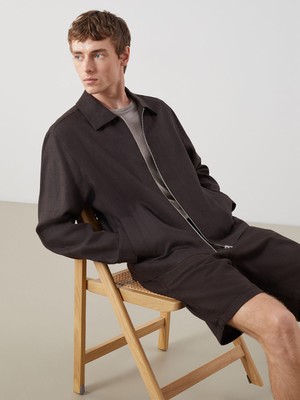 Lc Waikiki Yeni Sezon Rahat Kalıp Gömlek Yaka %100 Keten Erkek Mont