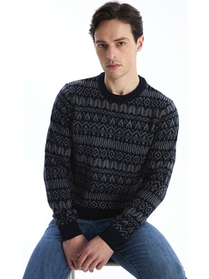 Lc Waikiki Yeni Sezon Bisiklet Yaka Uzun Kollu Desenli Erkek Triko Kazak