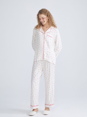 Lc Waikiki Yeni Sezon Gömlek Yaka Baskılı Kadın Pijama Takımı