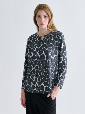 Lc Waikiki Yeni Sezon Bisiklet Yaka Desenli Bluz