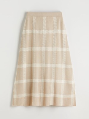 Lc Waikiki Yeni Sezon Beli Lastikli Ekose A Kesim Triko Etek