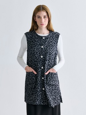 Lc Waikiki Yeni Sezon Bisiklet Yaka Desenli Kadın Yelek