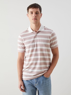 Lc Waikiki Yeni Sezon Polo Yaka Kısa Kollu Çizgili Erkek Tişört
