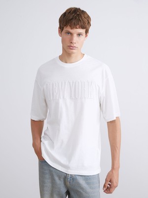 Lc Waikiki Yeni Sezon Bisiklet Yaka New York Baskılı Penye Erkek Tişört