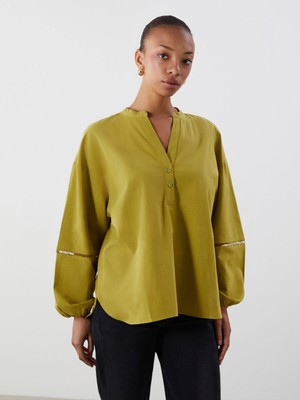 Lc Waikiki Yeni Sezon Kaçık Yaka Oversize Kadın Bluz