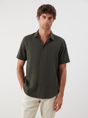 Lc Waikiki Yeni Sezon Regular Fit Kısa Kollu Armürlü Erkek Gömlek