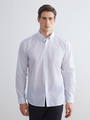 Lc Waikiki Yeni Sezon Regular Fit Uzun Kollu Çizgili Erkek Gömlek