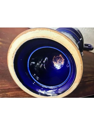 25 cm Yüksekliğinde Fransız Porselen Kobalt Şişe - Karaf - Sürahi