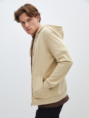 Lc Waikiki Yeni Sezon Kapüşonlu Uzun Kollu Erkek Fermuarlı Sweatshirt