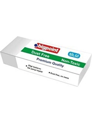 Bigpoint Dust-Free Beyaz Orta Boy Silgi 1 Adet Premium Kalite Non-Toxic
