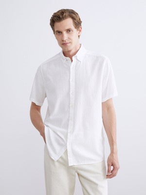 Lc Waikiki Yeni Sezon Regular Fit Kısa Kollu Armürlü Erkek Gömlek