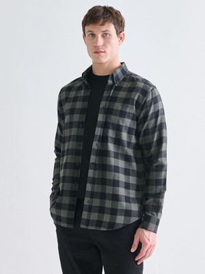 Lc Waikiki Yeni Sezon Regular Fit Uzun Kollu Ekose Gabardin Erkek Gömlek