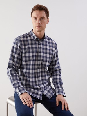 Lc Waikiki Yeni Sezon Regular Fit Uzun Kollu Ekose Poplin Erkek Gömlek