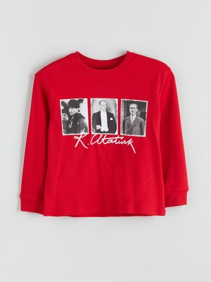 Lc Waikiki Yeni Sezon Bisiklet Yaka Atatürk Baskılı Erkek Çocuk Tişört