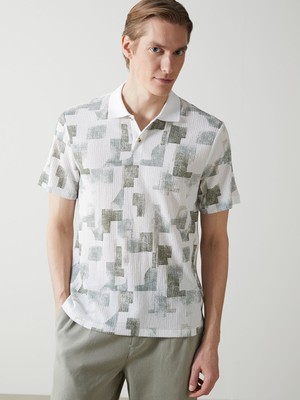 Lc Waikiki Yeni Sezon Polo Yaka Kısa Kollu Desenli Erkek Tişört