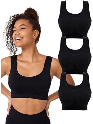Forever More Kadın Kalın Askılı Pedsiz Esnek Büstiyer 3'lü Set Nefes Alabilir Kumaş ile Rahat Kullanım