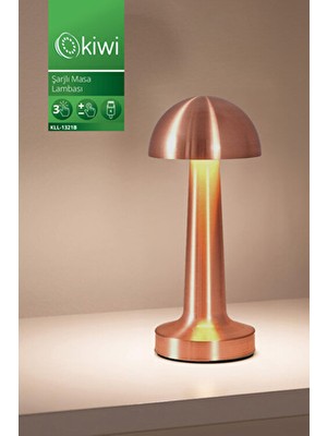 KLL-1321 Şarjlı Masa Lambası | Dokunmatik Kontrollü, 3 Işık Renk Seçeneği, Dimmer Özellikli