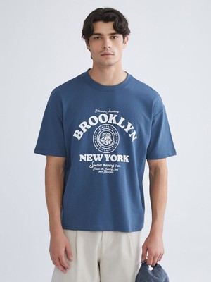 Lc Waikiki Yeni Sezon Bisiklet Yaka Kısa Kollu Baskılı Erkek Sweatshirt