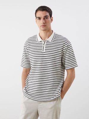 Lc Waikiki Yeni Sezon Polo Yaka Çizgili Penye Erkek Tişört