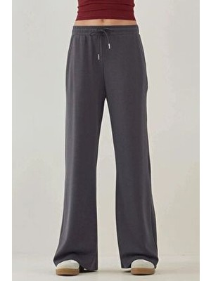 Hiccup Modal Touch Kadın Geniş Paça Eşofman Altı Modal Kumaş Çift Cepli Günlük Kullanım İçin