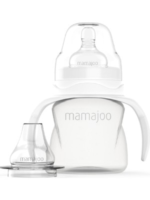 Mamajoo Anti-Kolik Kulplu Alıştırma Biberonu 160 ml Kloş Silüetli Günlük Stil