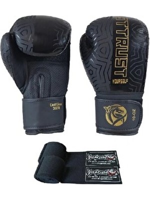 Cool Lime Hakiki Deri Kick Boks Eldiveni Boks Eldiveni Muay Thai Eldiveni Bandajlı 2li Set