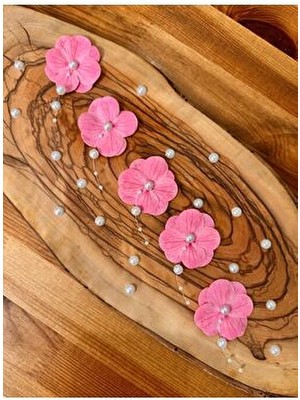 Sarkıt Incili Ortanca Yapay Hazır Çiçek -20 Adet- Pembe Islak Dokulu