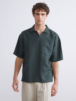 Lc Waikiki Yeni Sezon Regular Fit Kısa Kollu %100 Keten Erkek Gömlek