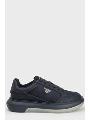 Erkek Rahat Taban Armani Kartal Logolu Lacivert Sneaker EM003666 AF19532-MB007