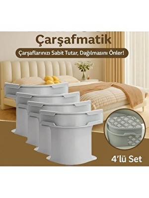 Çarşafmatik Çarşaf Düzenleyici Sabitleyici Görünmez Çarşaf Kilidi 4'lü Set