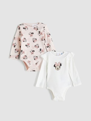 Lc Waikiki Yeni Sezon Minnie Mouse Lisanslı Kız Bebek Çıtçıtlı Body 2'li