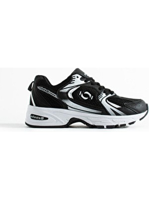 Infinite8 Kız Çocuk ve Erkek Çocuk İçin Siyah Spor Ayakkabı Sneaker Düz Taban Tekstil Malzeme ile Tasarlandı