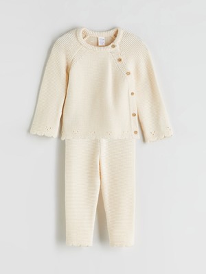 Lc Waikiki Yeni Sezon Kız Bebek Triko Hırka ve Pantolon 2'li