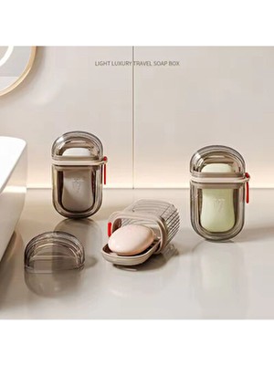 Şeffaf Kutu Şeklinde Çok Renkli Plastik Katı Sabunluk Hijyenik Banyo Sabun Kabı Pratik Kullanımlı