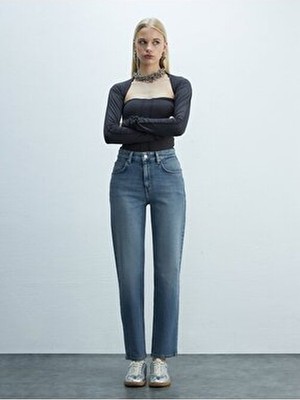 Ltb New Wanda VIRELIA Düz Paça Rahat Kesim Mid Indigo Jean Pantolon