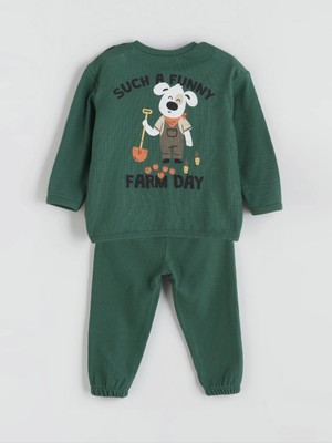 Lc Waikiki Yeni Sezon Baskılı Erkek Bebek Sweatshirt ve Eşofman Alt 2'li