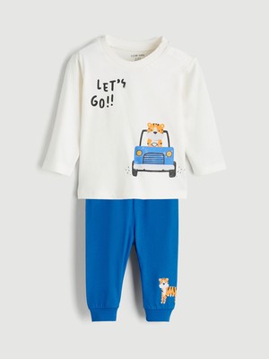 Lc Waikiki Yeni Sezon Bisiklet Yaka Erkek Bebek Sweatshirt ve Eşofman Alt 2'li