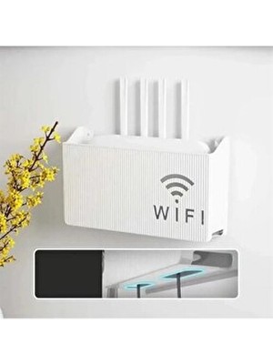 Beyaz Pleksi Wifi Kutusu Duvar Asılabilir Sigorta ve Modem Saklama Kutusu 25X15X6 cm