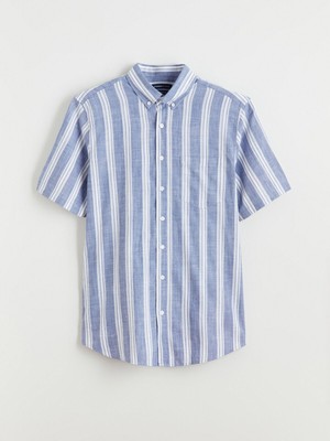 Lc Waikiki Yeni Sezon Regular Fit Kısa Kollu Çizgili Erkek Gömlek