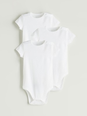 Lc Waikiki Yeni Sezon Bisiklet Yaka Kız Bebek Çıtçıtlı Body 3'lü