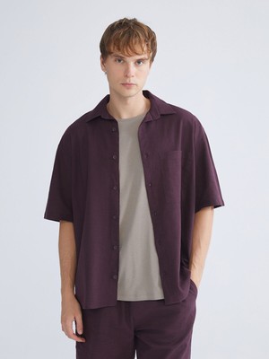 Lc Waikiki Yeni Sezon Rahat Kalıp Kısa Kollu Keten Görünümlü Erkek Gömlek