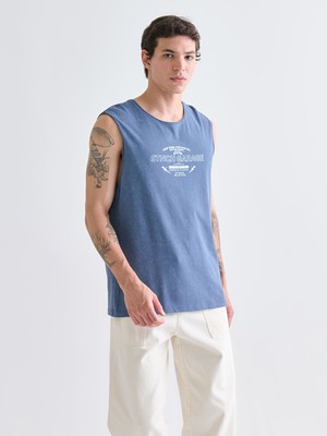 Lc Waikiki Yeni Sezon Bisiklet Yaka Baskılı Penye Erkek Kolsuz Tişört