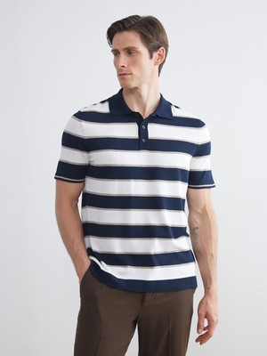 Lc Waikiki Yeni Sezon Polo Yaka Kısa Kollu Çizgili Erkek Triko Kazak