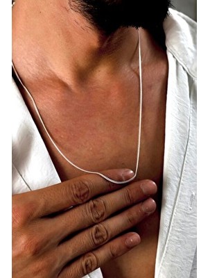 Ebrar Silver Gümüş Ince Zincir Kolye 925 Ayar Beyaz Gümüş  Kullanıma Uygun İnce Tasarım