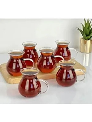 Arvale 6 Lı Keyfi Ala Cam Çay Bardağı 200 ml Ateşe Temas Edebilir