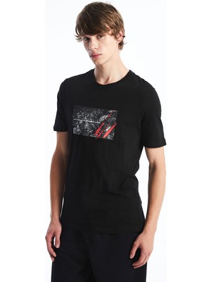 Lc Waikiki Yeni Sezon Bisiklet Yaka Kısa Kollu Baskılı Penye Erkek Tişört